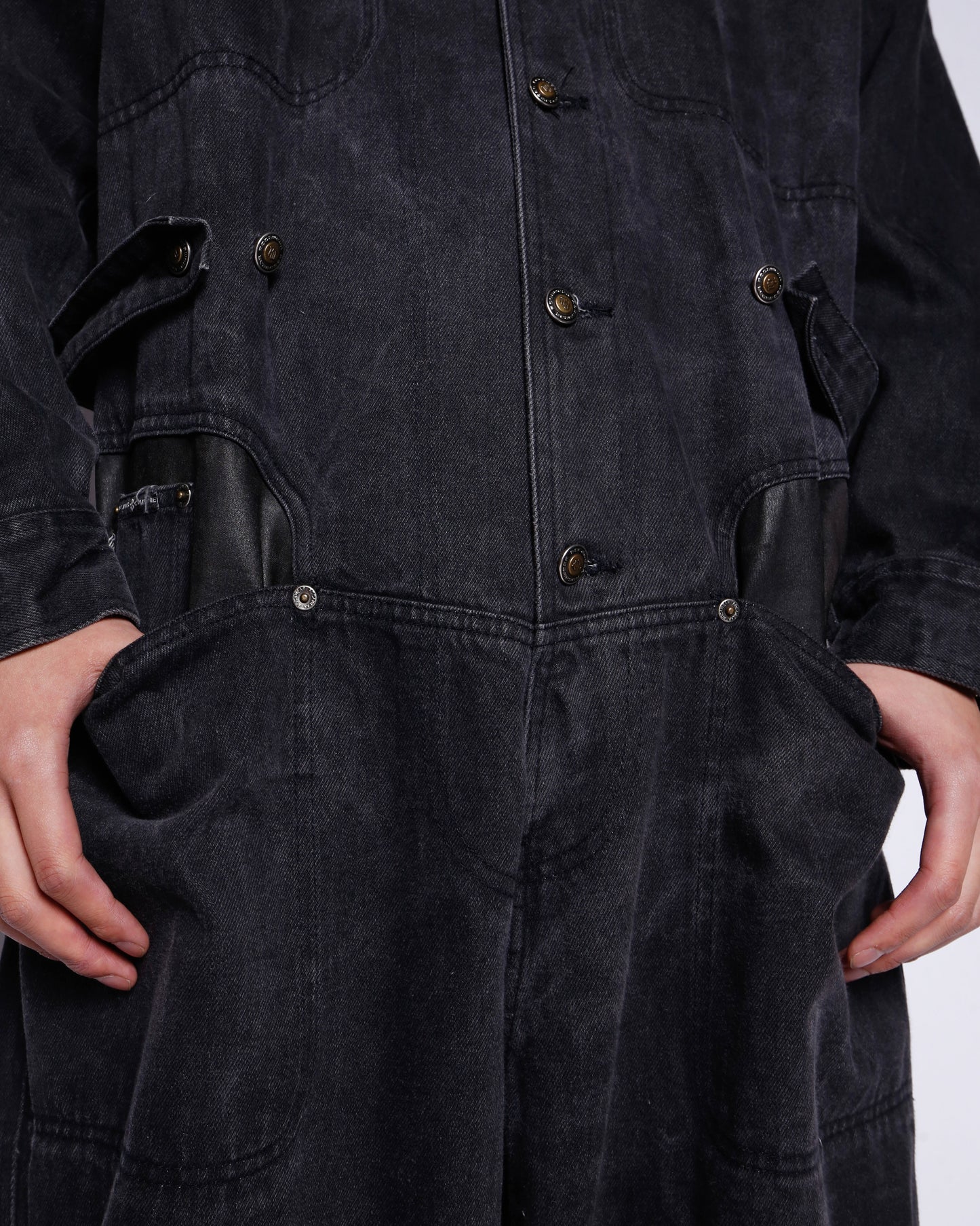 vintage roca wear leather combi jump suit