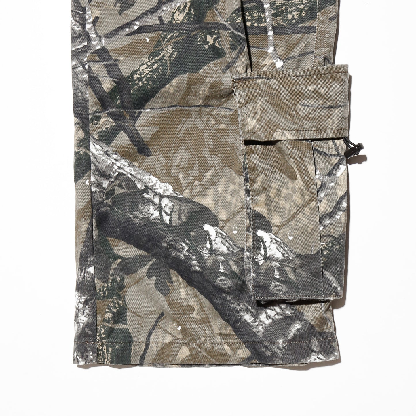 vintage tree camo wide techno trousers