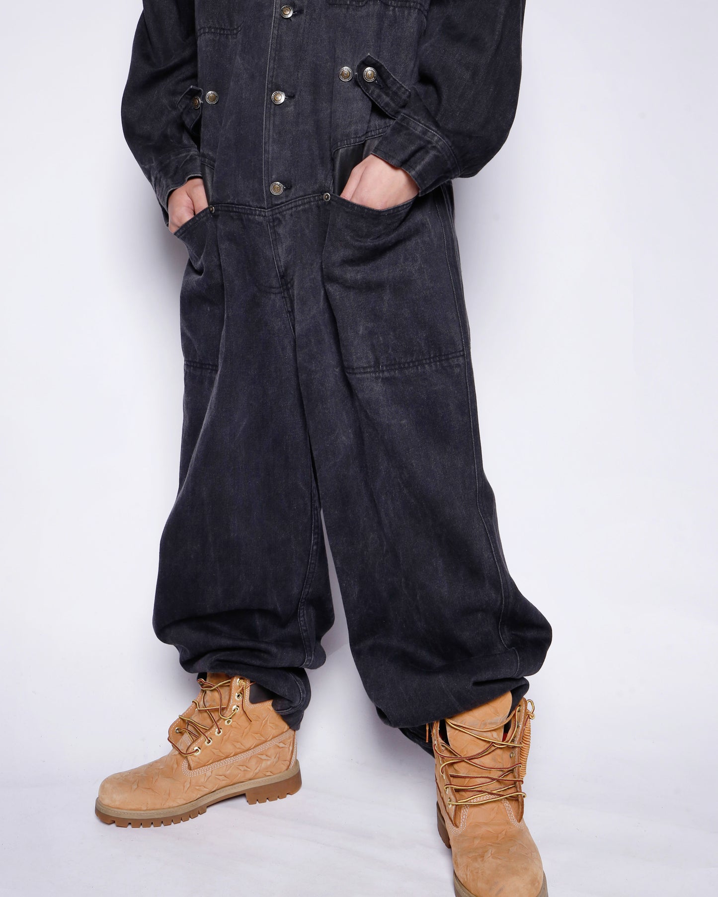 vintage roca wear leather combi jump suit