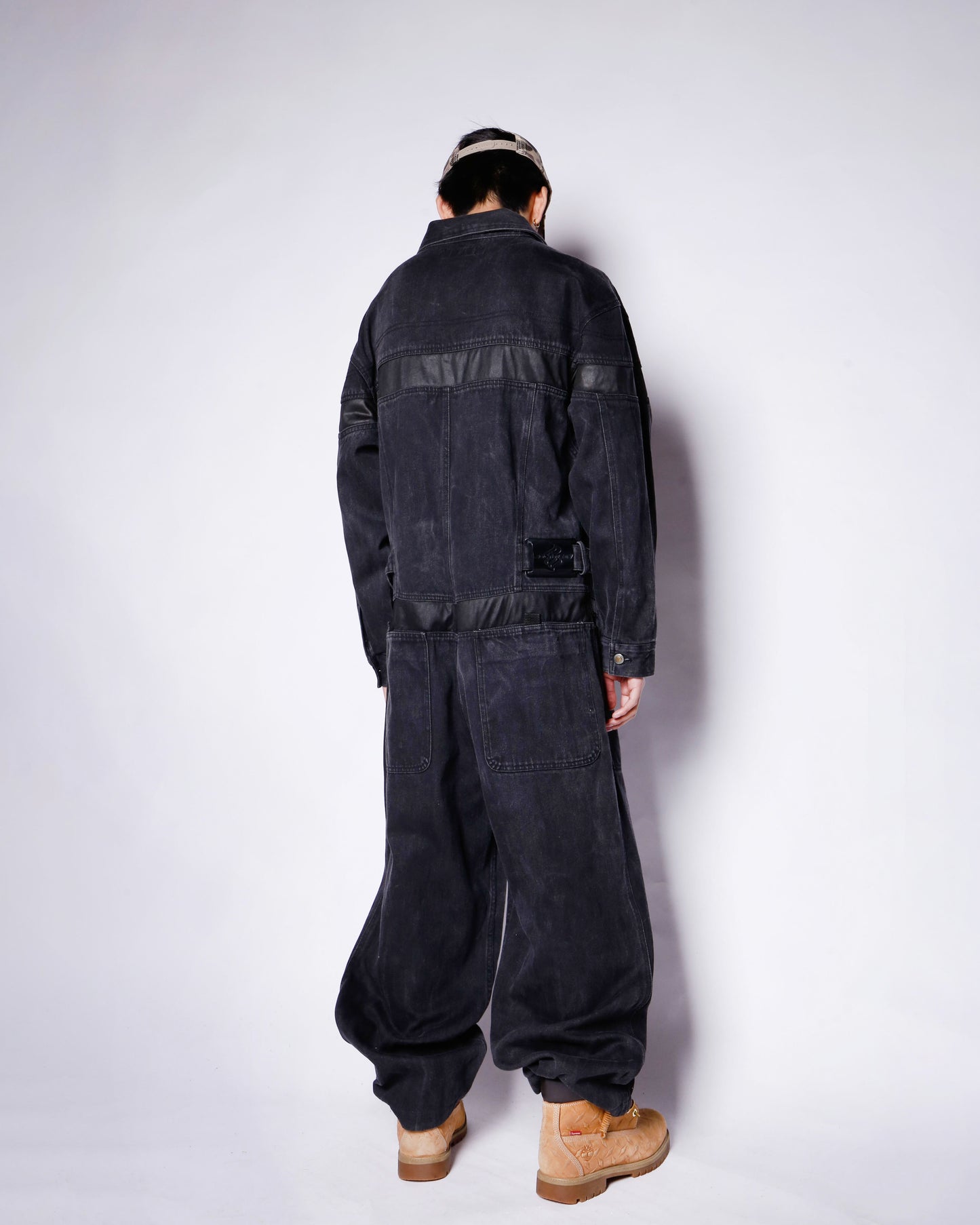 vintage roca wear leather combi jump suit