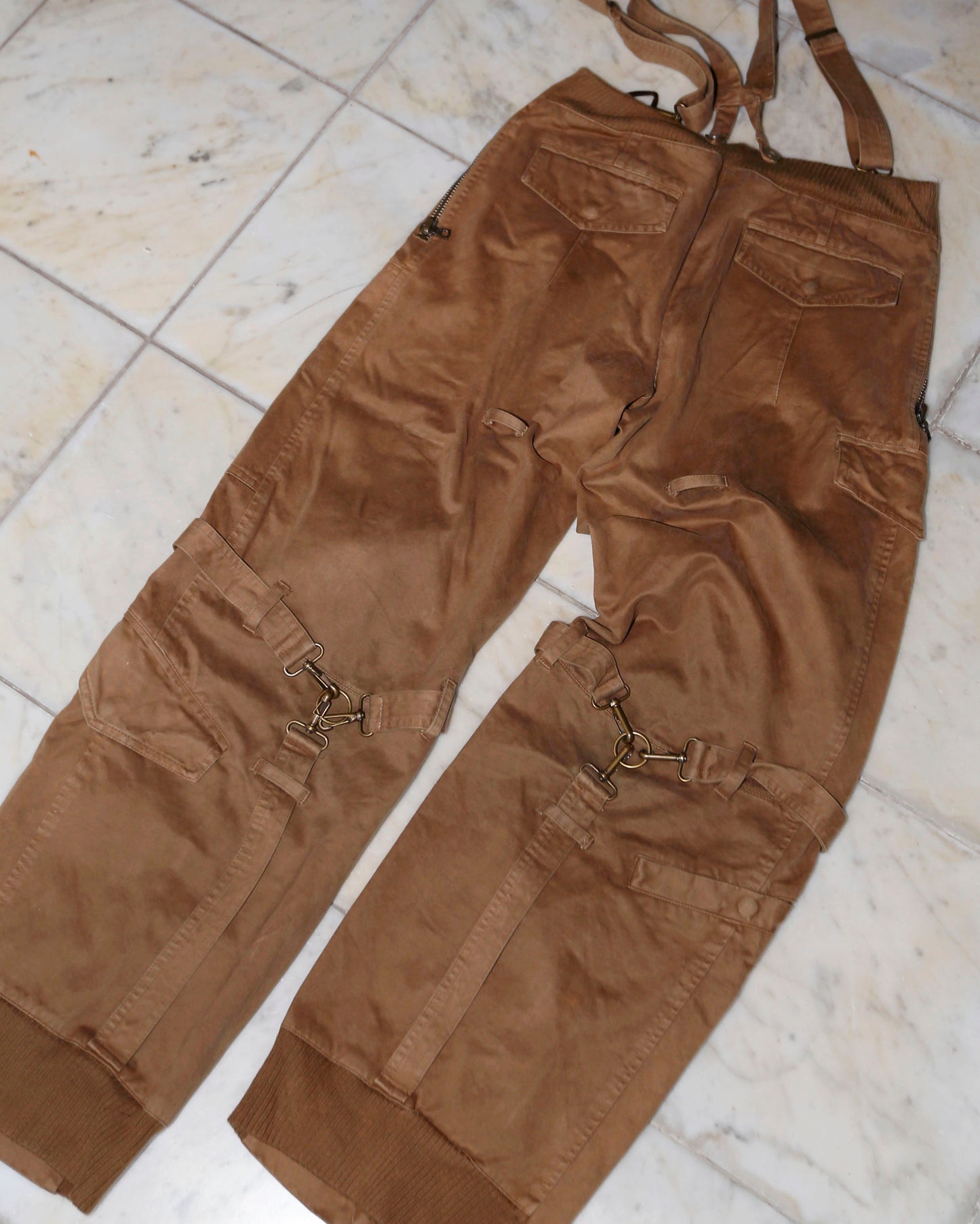 vintage euro bondage parachute trousers , with suspender