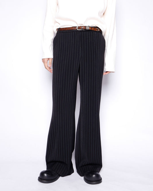 vintage low rise stripe wide slacks