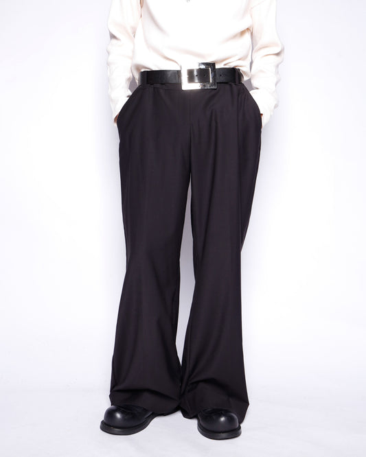 vintage low rise drape wide slacks