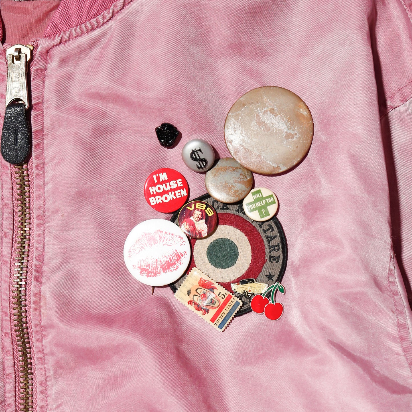 *one-off dust pink bomber jacket