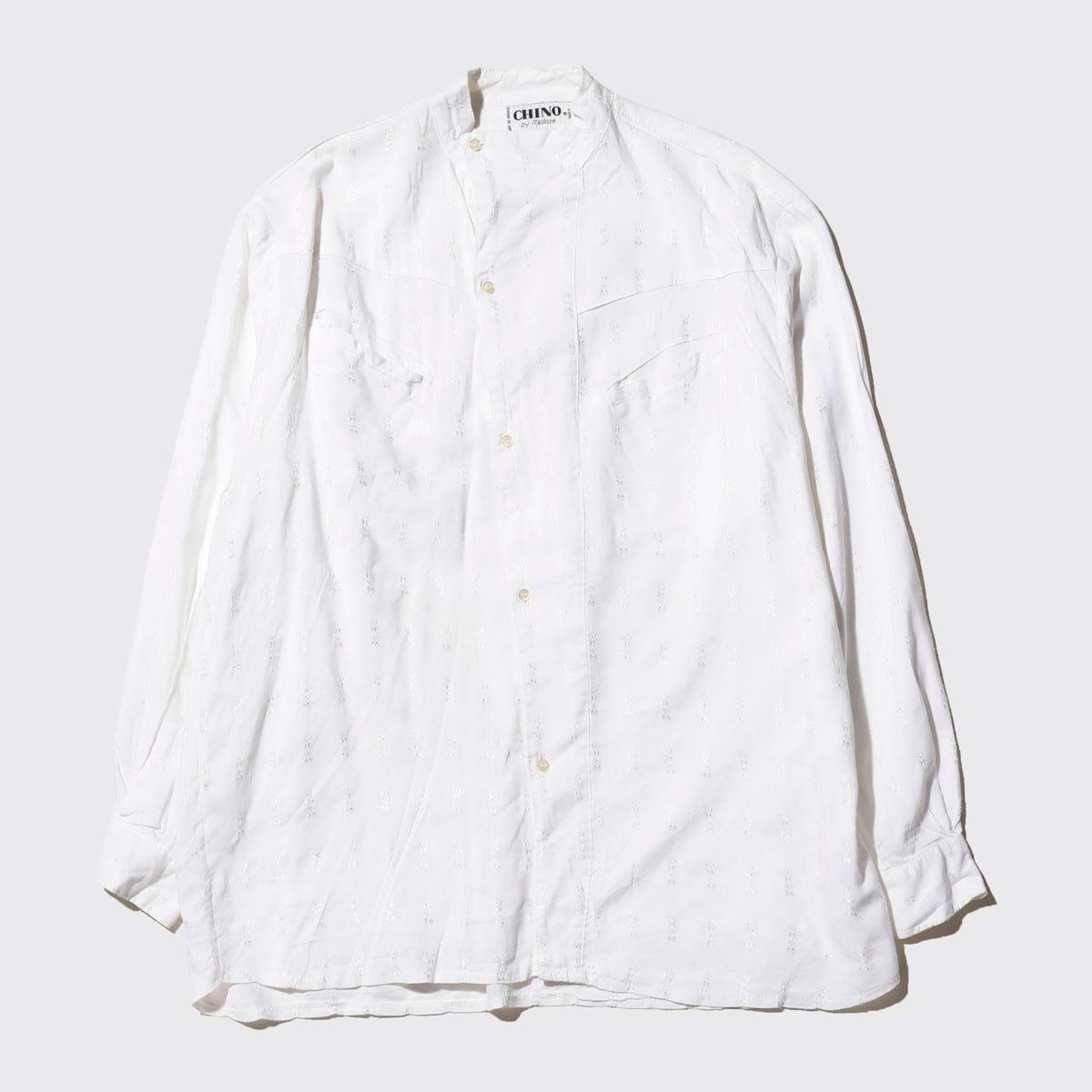 vintage euro floral rayon mandarin collar shirt