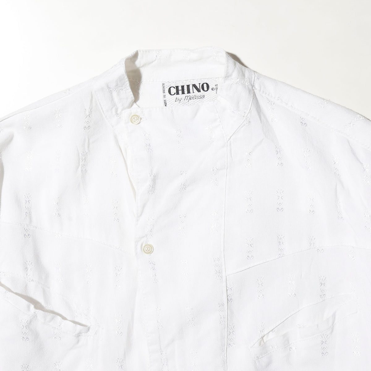 vintage euro floral rayon mandarin collar shirt