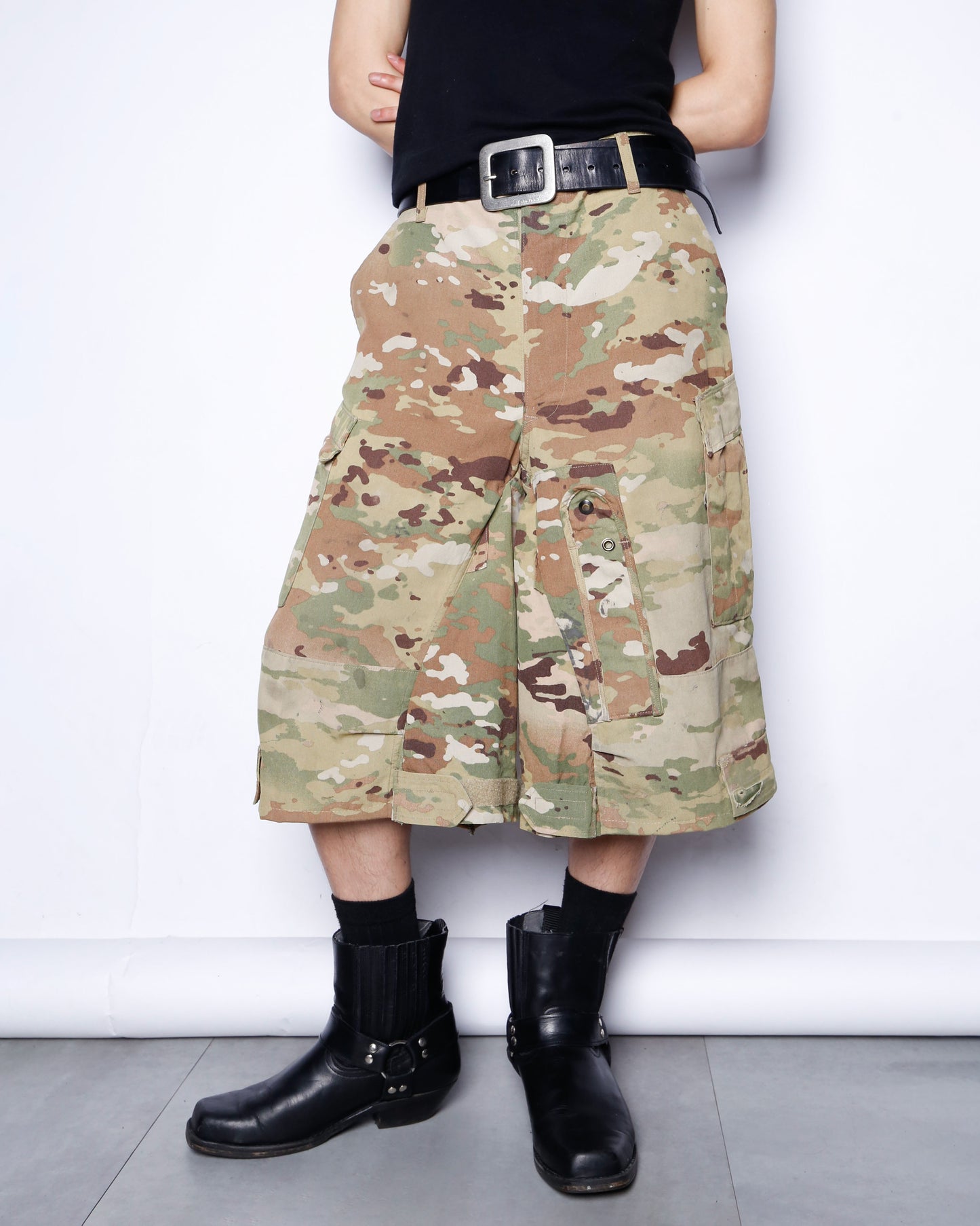 Remake wide cargo shorts
