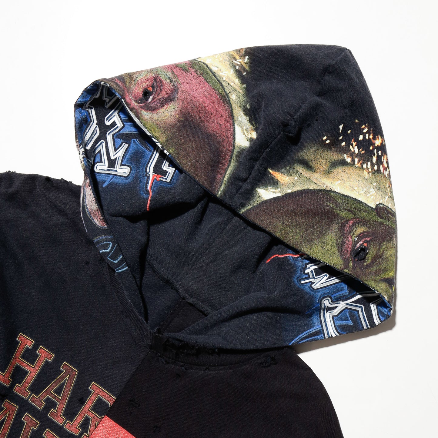 *one-off hybrid hooded cut sew
