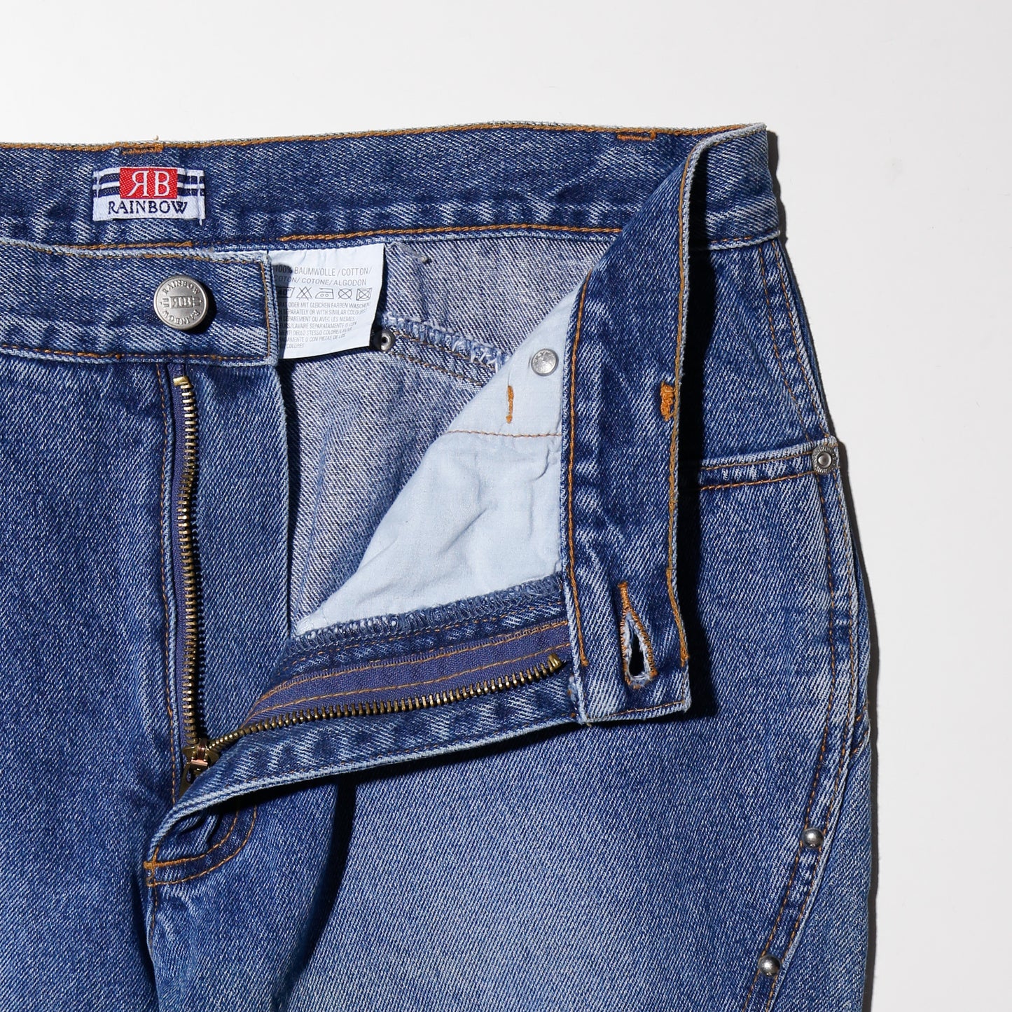 vintage low rise wavy studs flare jeans