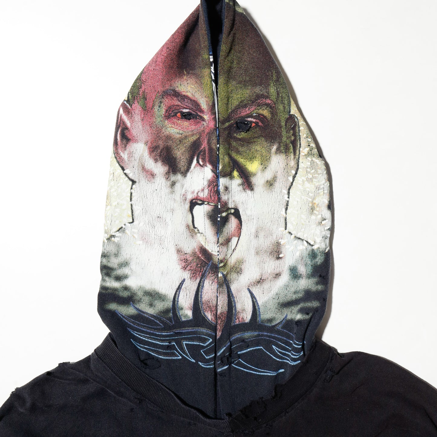 *one-off hybrid hooded cut sew