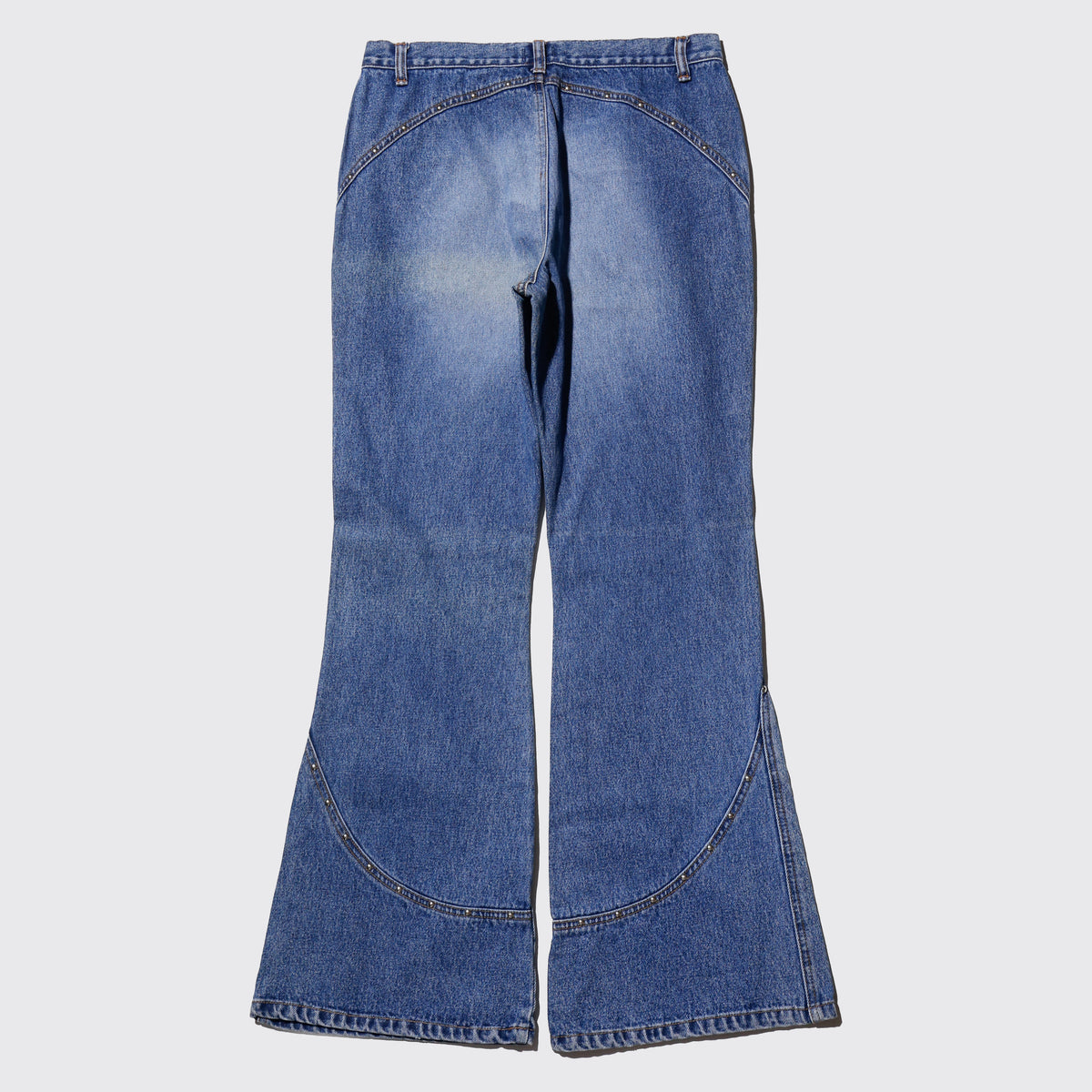 vintage low rise wavy studs flare jeans