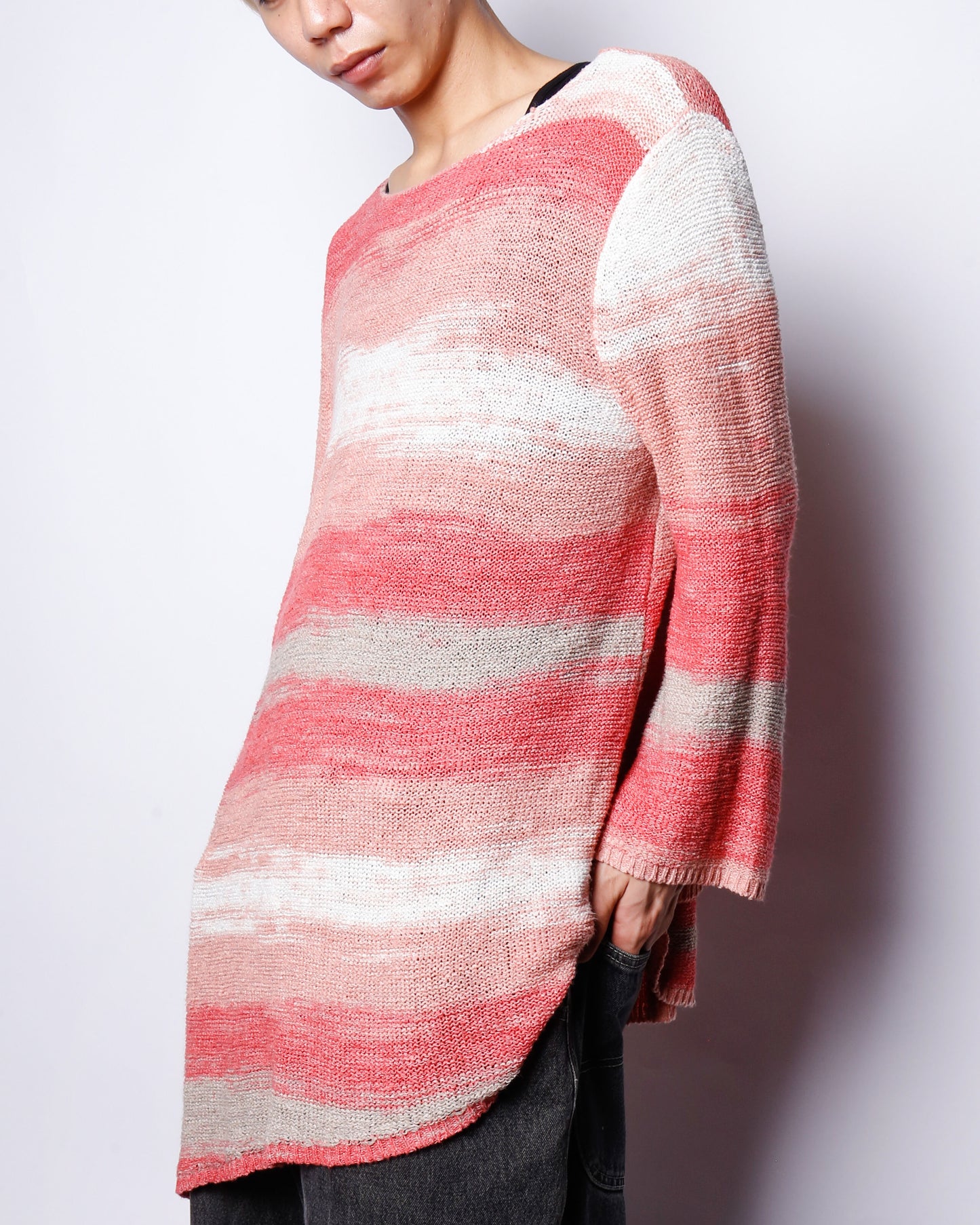 vintage melange asymmetry sweater