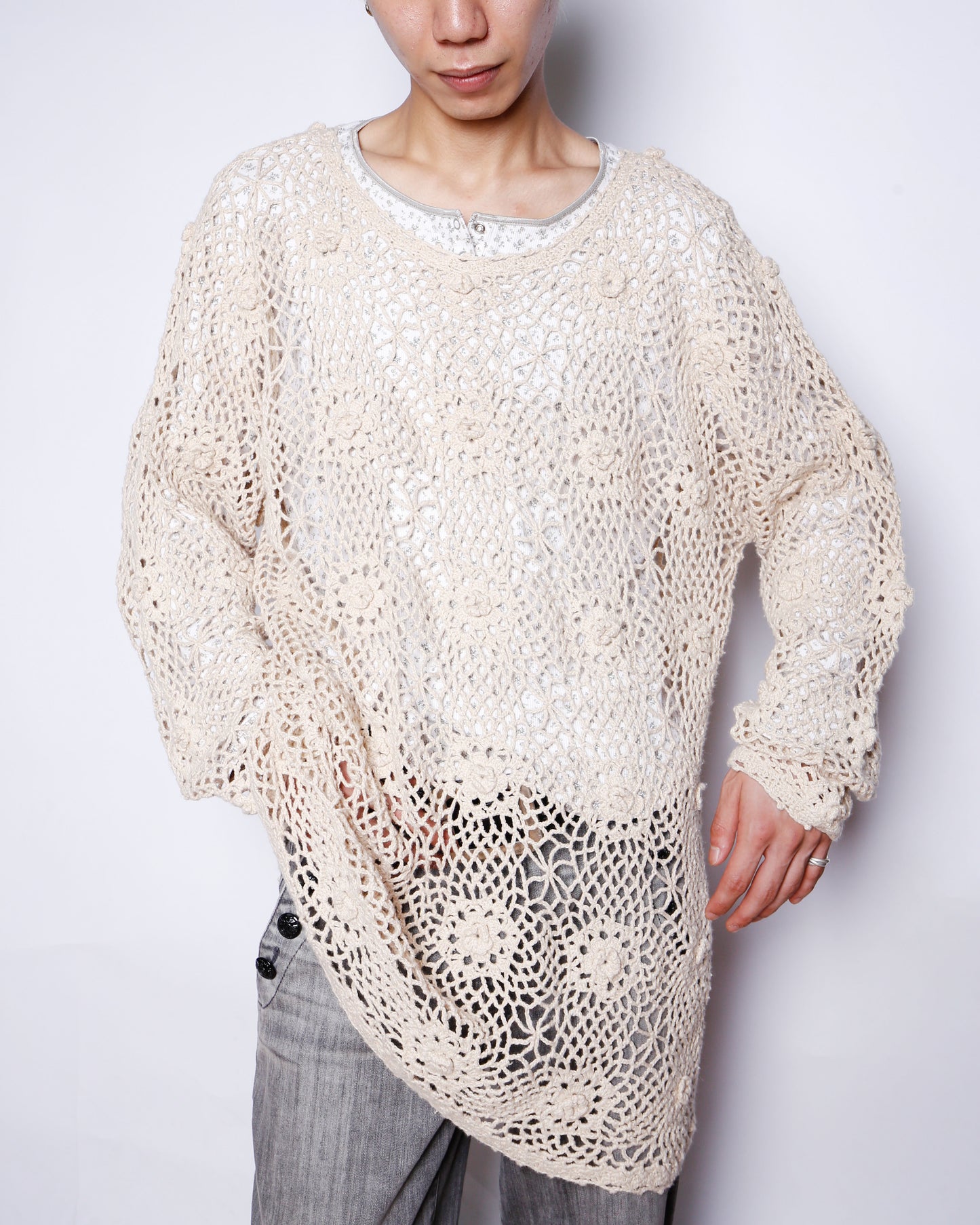 vintage crochet loose pullover
