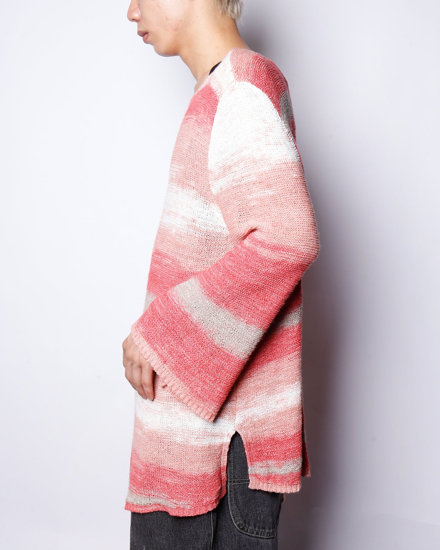 vintage melange asymmetry sweater