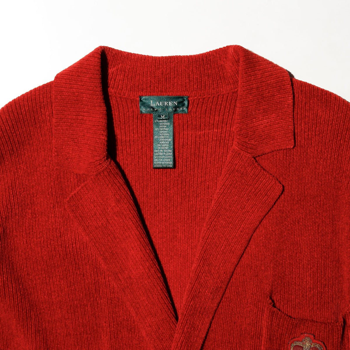 vintage lauren ralph lauren emblem double breasted knit blazer