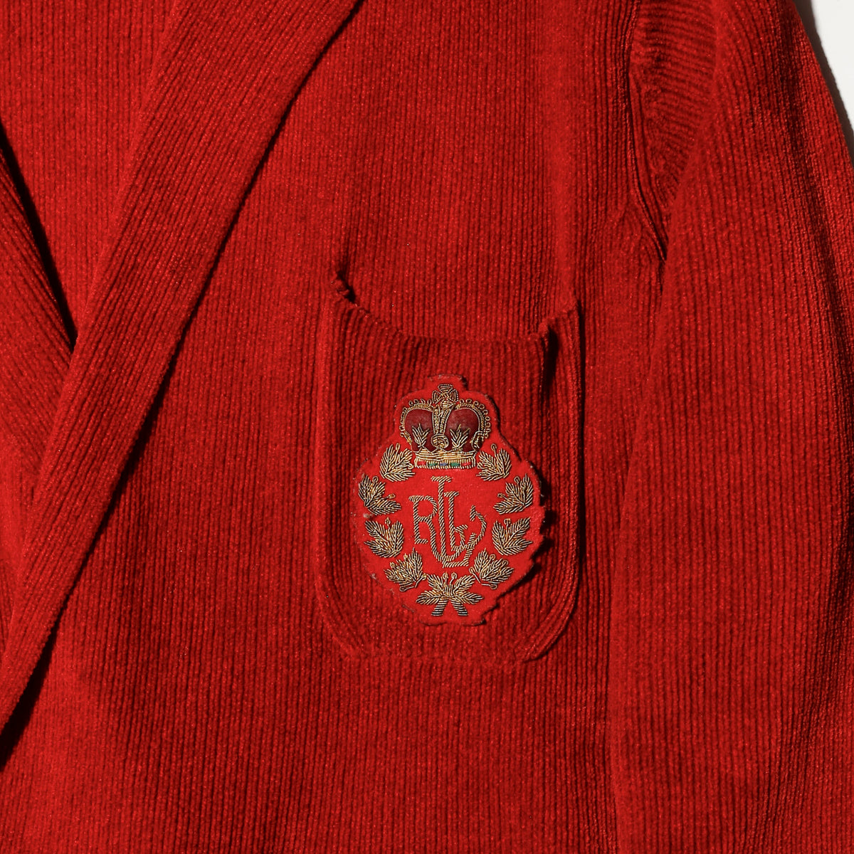 vintage lauren ralph lauren emblem double breasted knit blazer