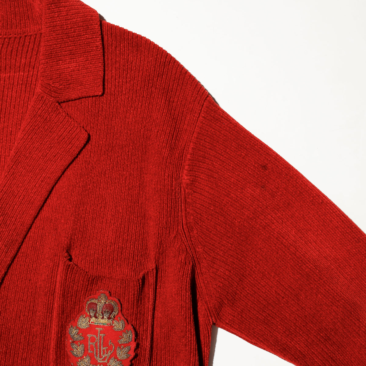 vintage lauren ralph lauren emblem double breasted knit blazer