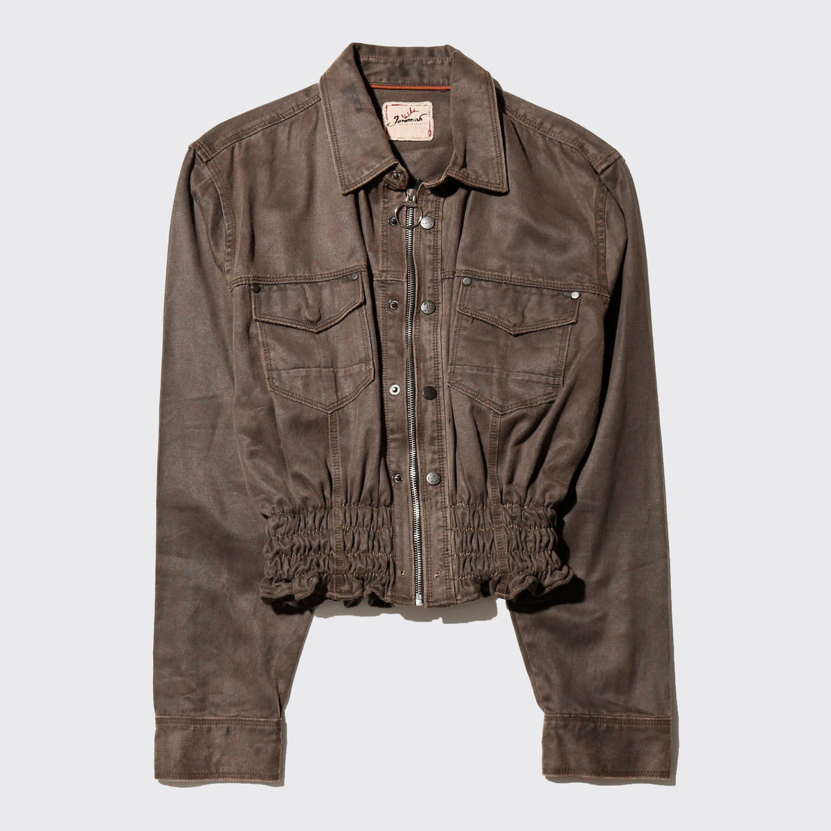 *one-off ribbed dust trucker jacket