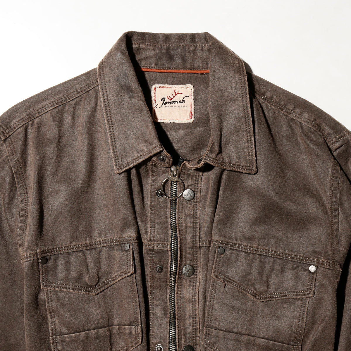 *one-off ribbed dust trucker jacket