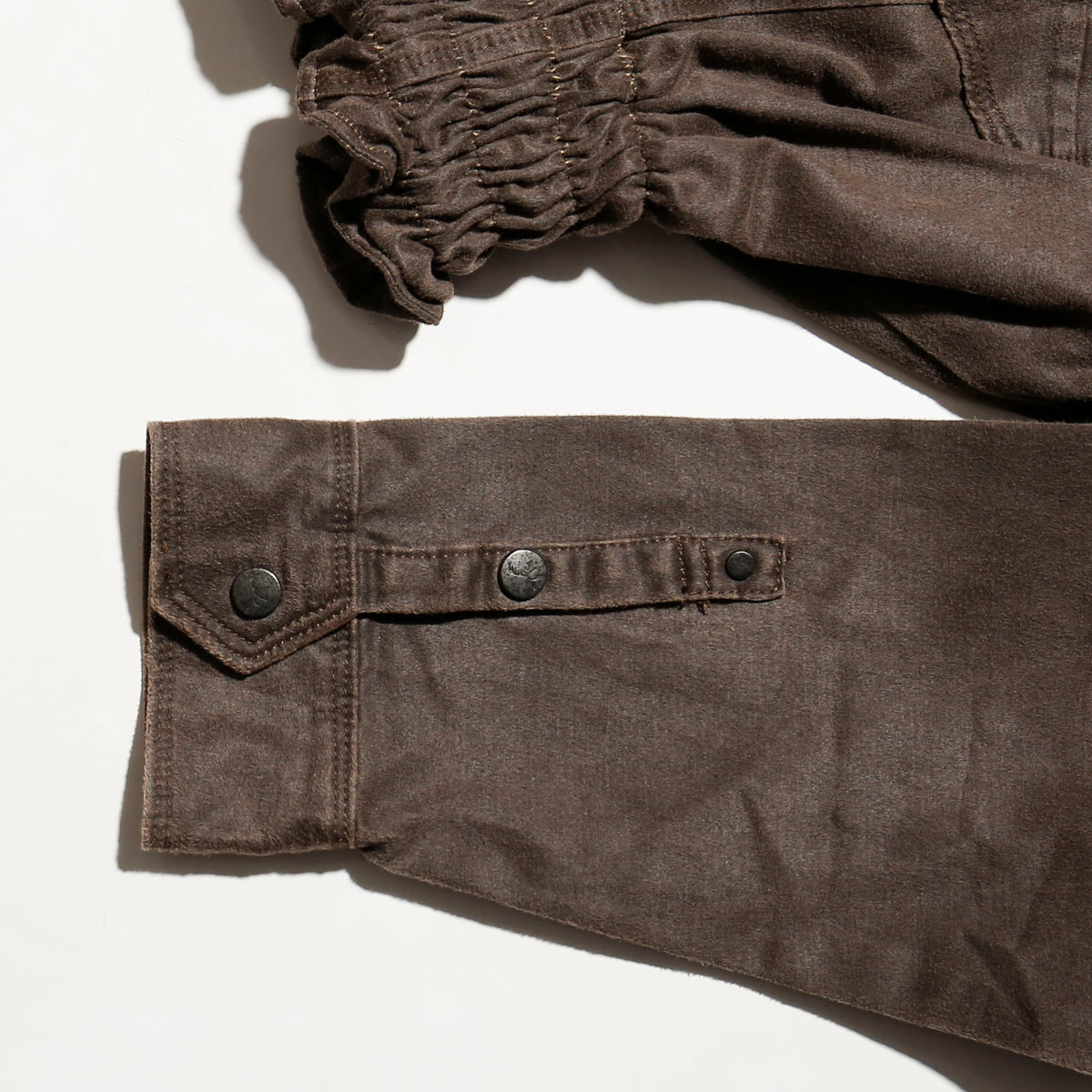 *one-off ribbed dust trucker jacket