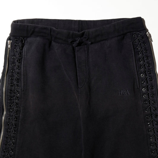 00's Hood By Air side lace up/zipper sweat shorts