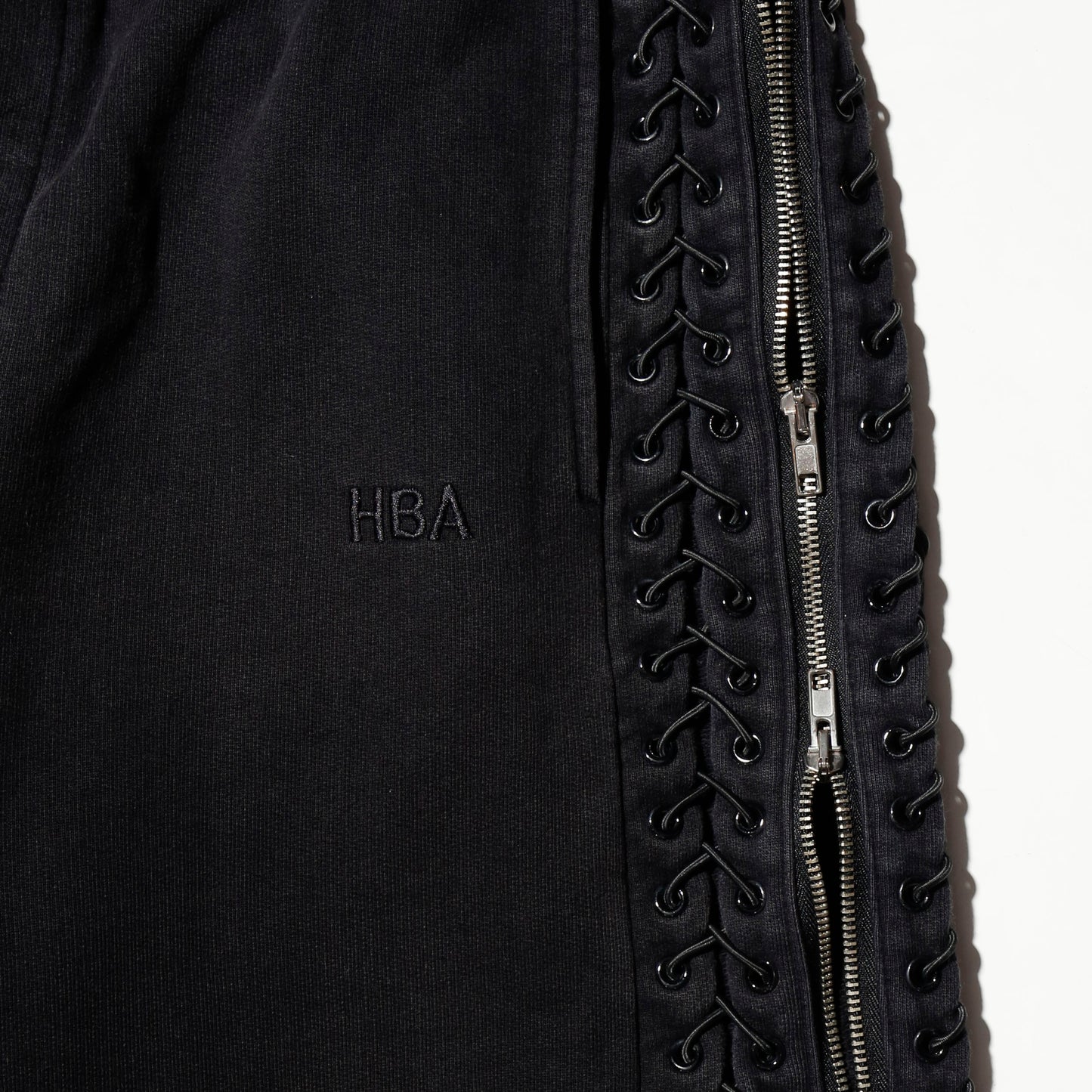 Hood By Air side lace up/zipper sweat shorts