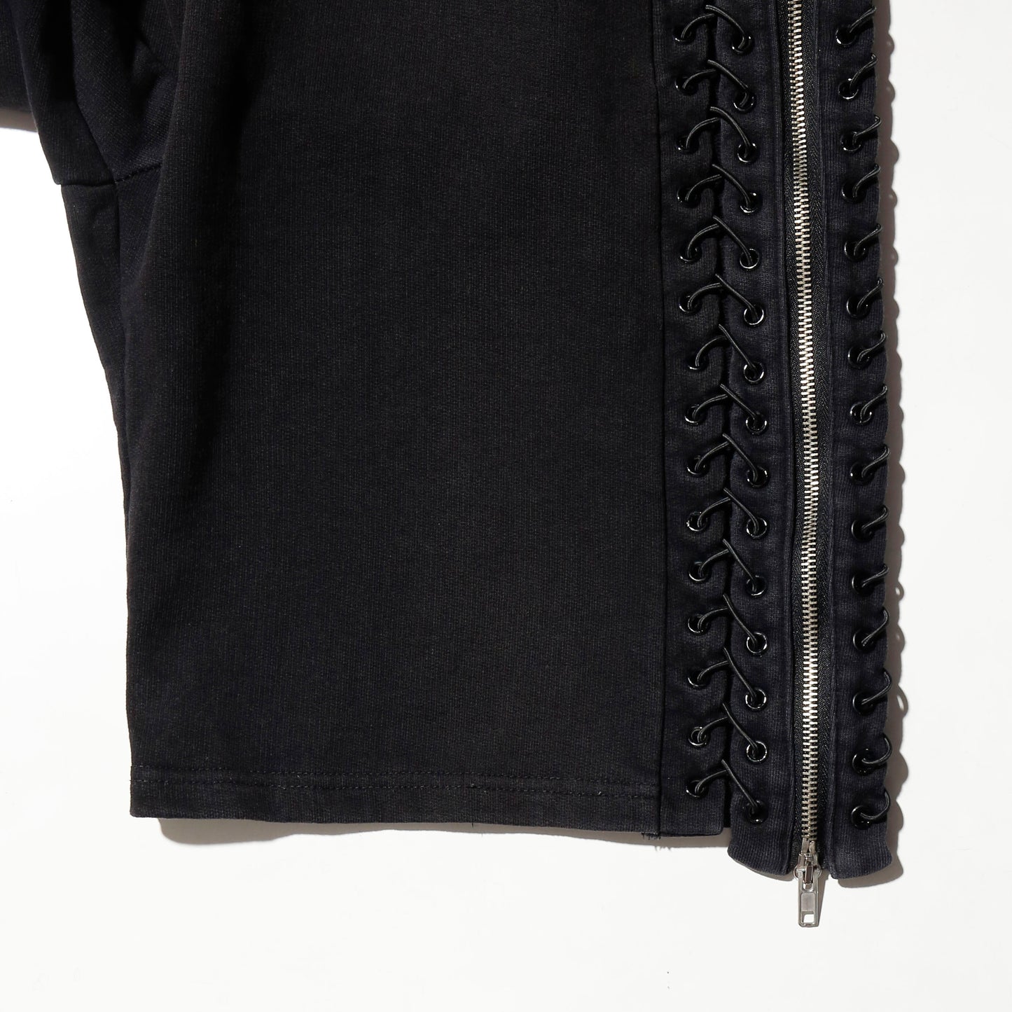 Hood By Air side lace up/zipper sweat shorts
