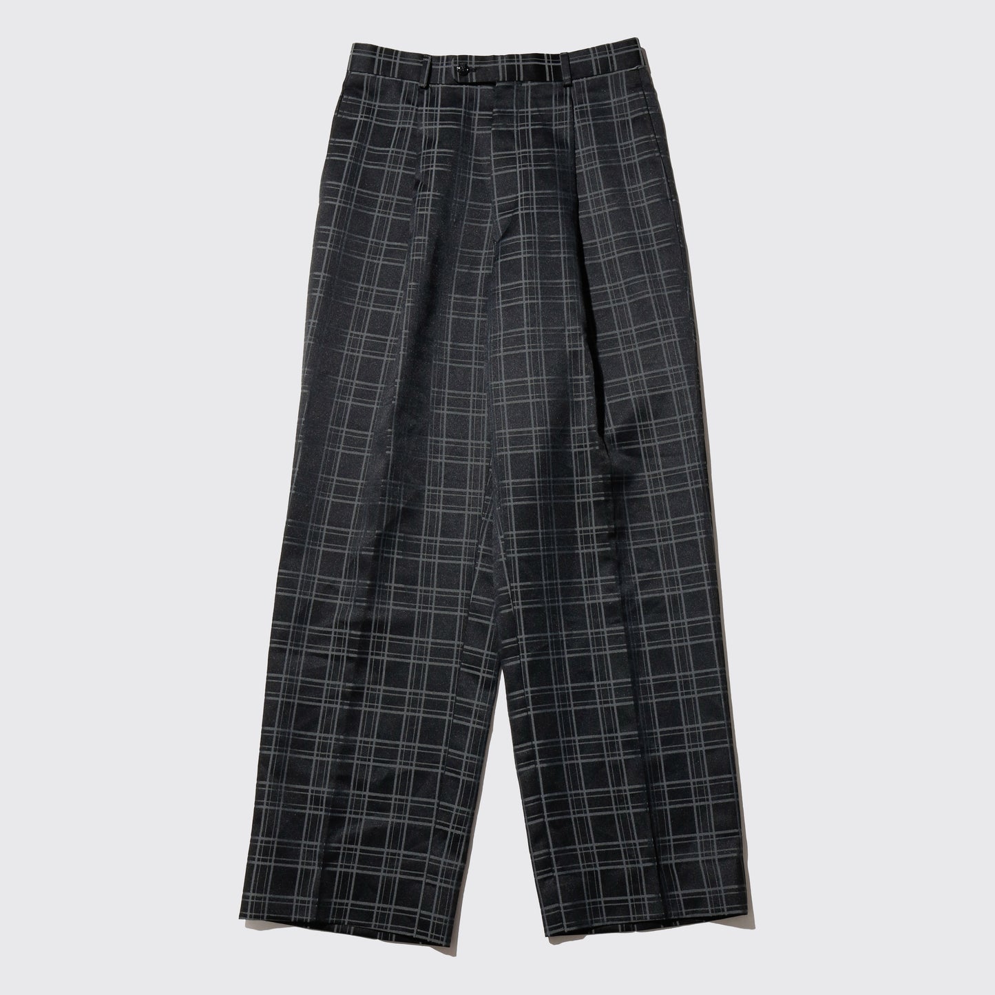 vintage tucked check wide slacks
