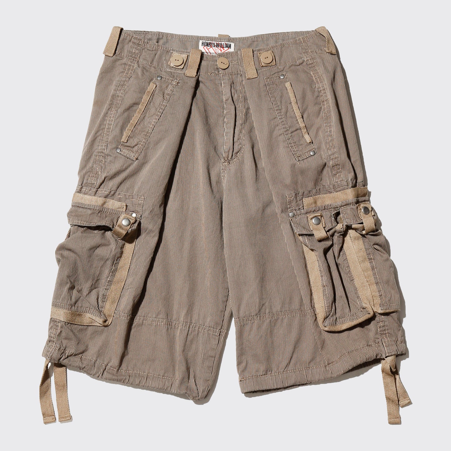 vintage center tuck stripe utility shorts