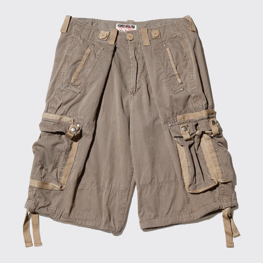 vintage center tuck stripe utility shorts