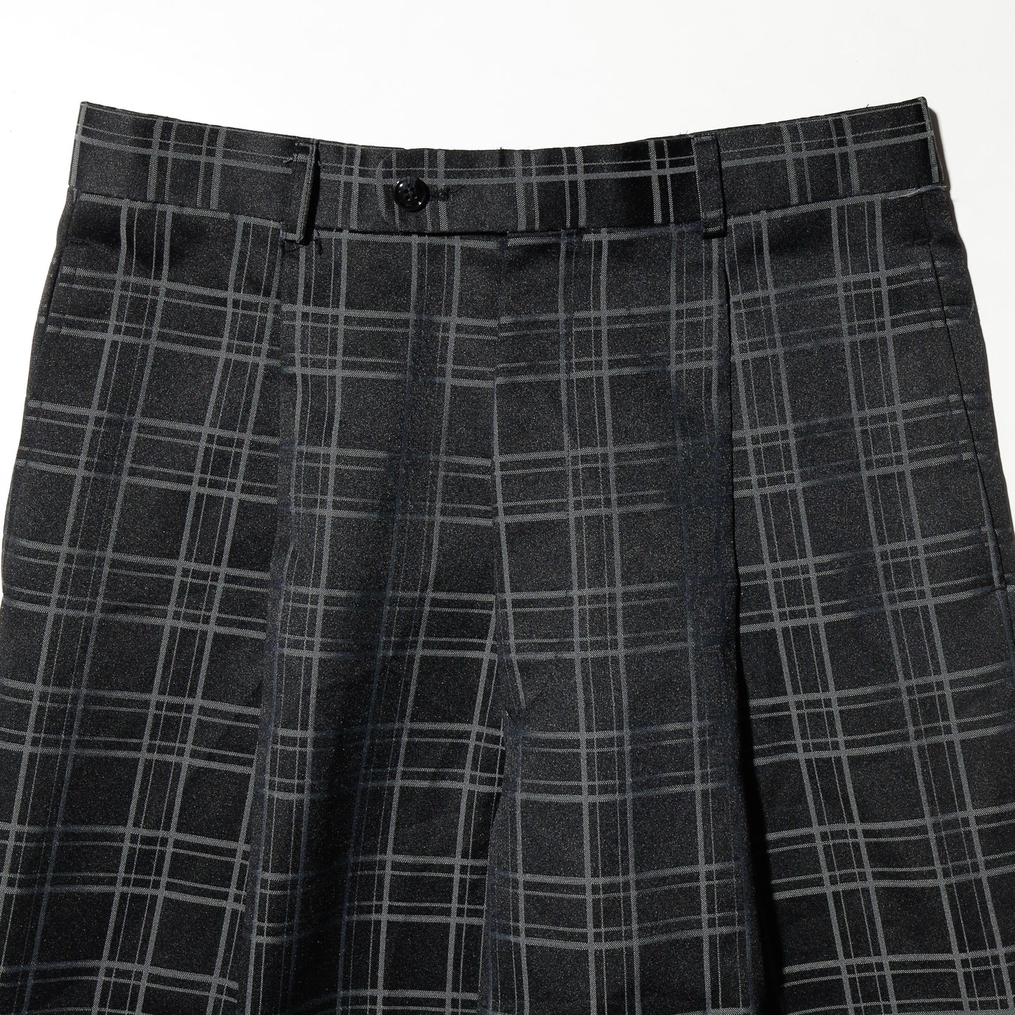 vintage tucked check wide slacks