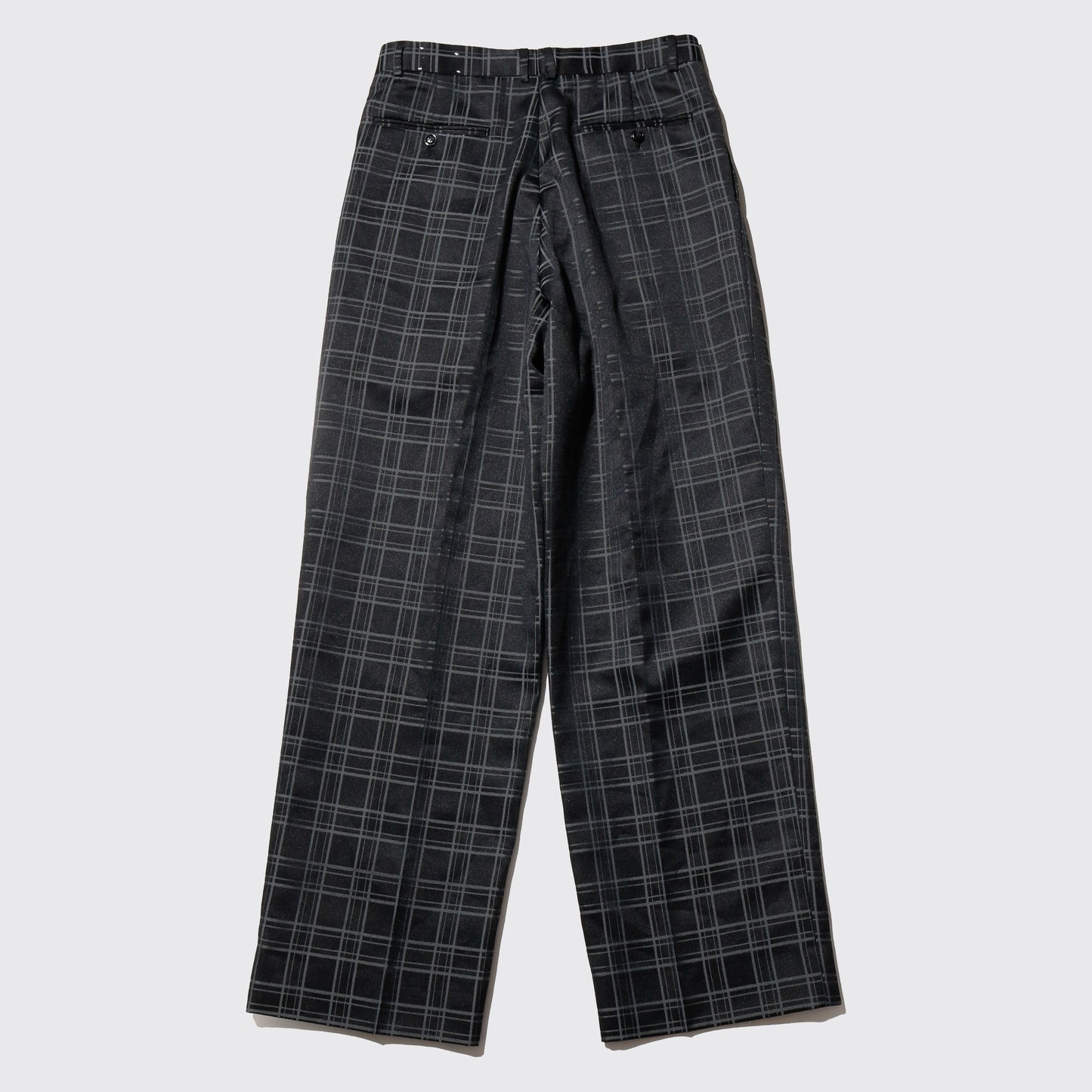 vintage tucked check wide slacks