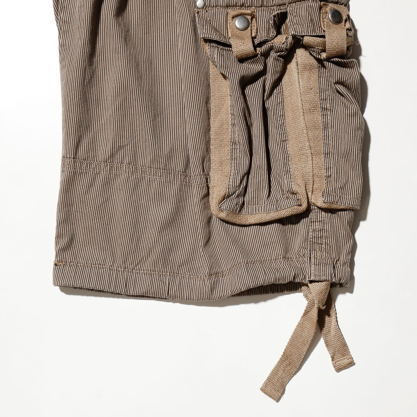 vintage center tuck stripe utility shorts