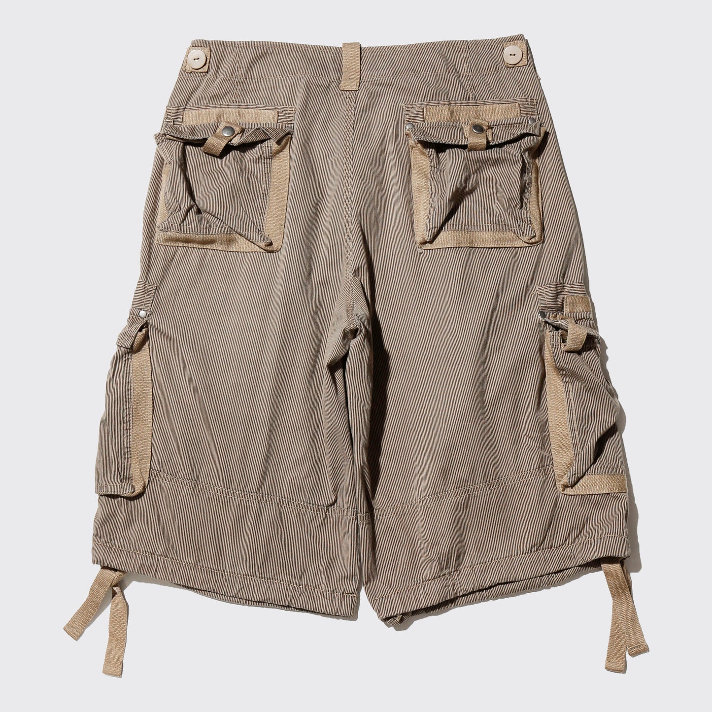 vintage center tuck stripe utility shorts