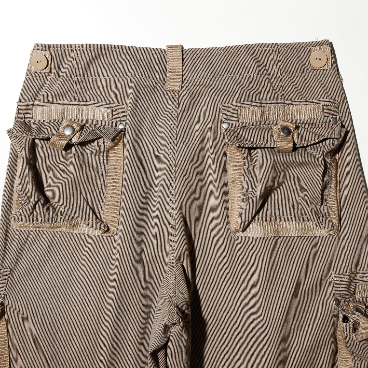 vintage center tuck stripe utility shorts