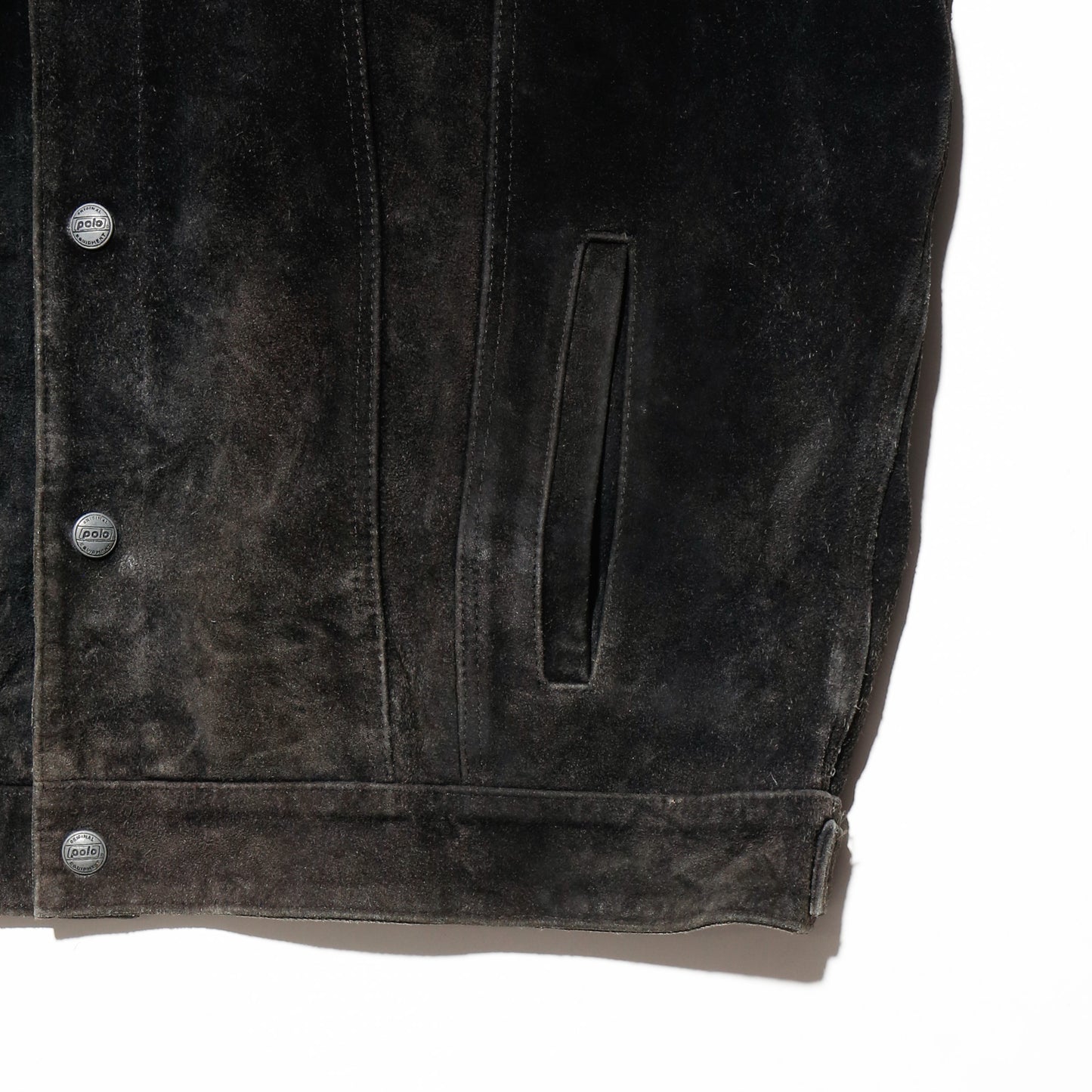vintage dust suede leather trucker jacket