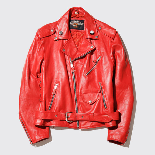 vintage iron cross motorcycle riders leather jacket