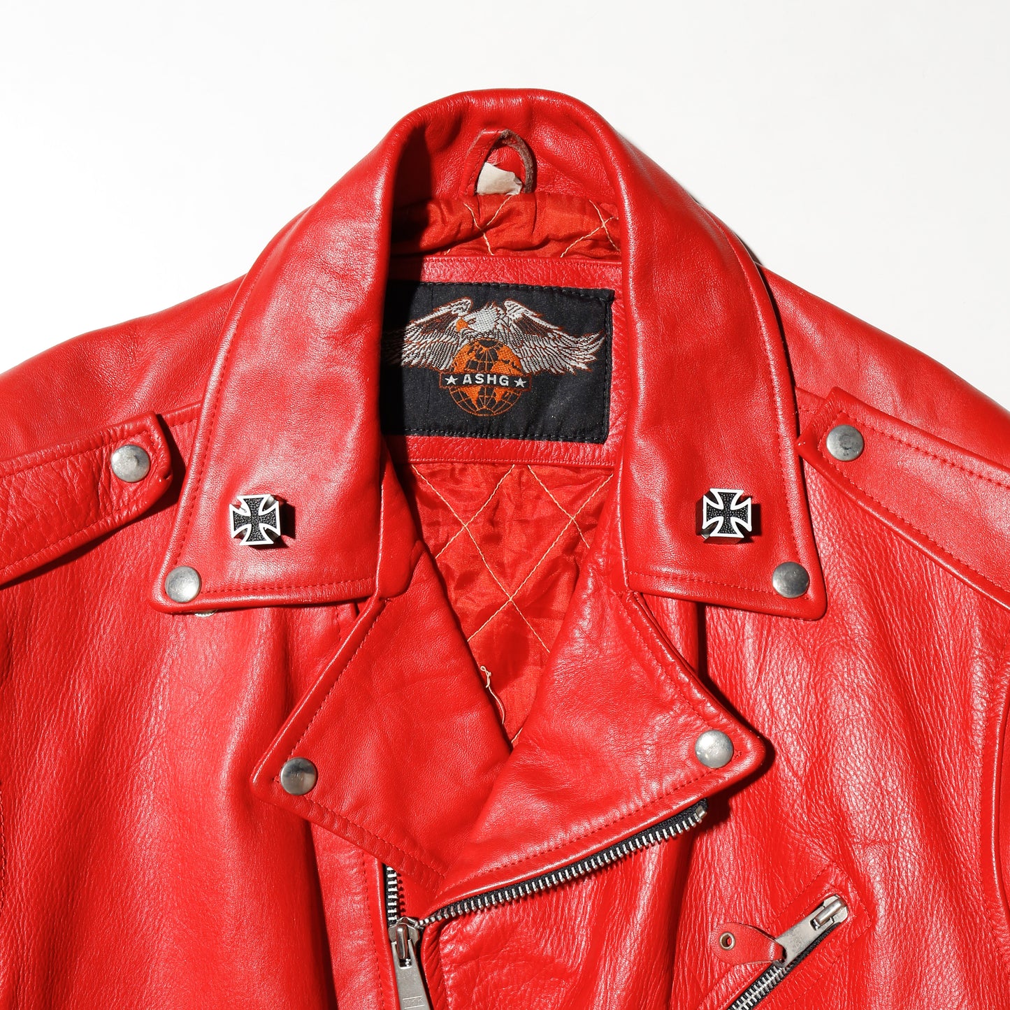 vintage iron cross motorcycle riders leather jacket