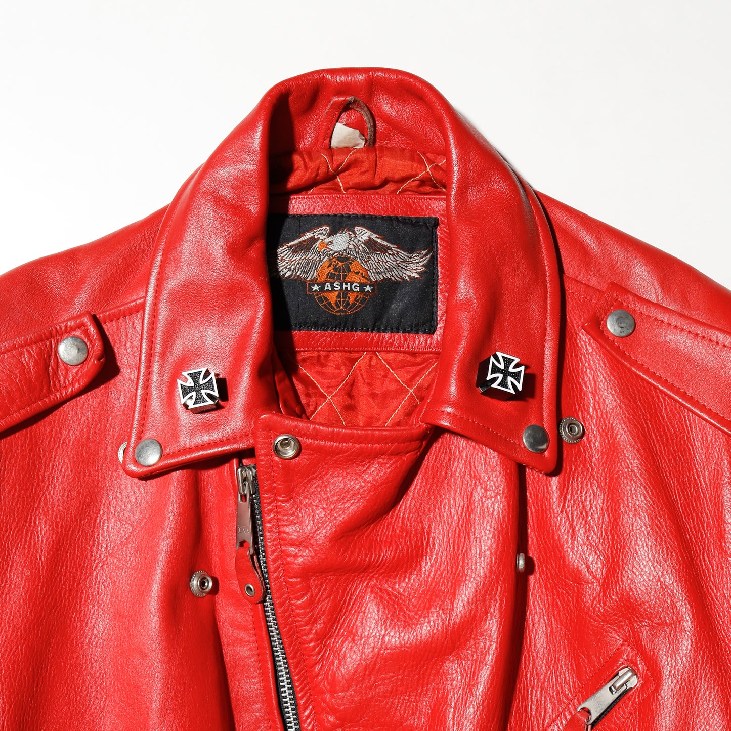 vintage iron cross motorcycle riders leather jacket