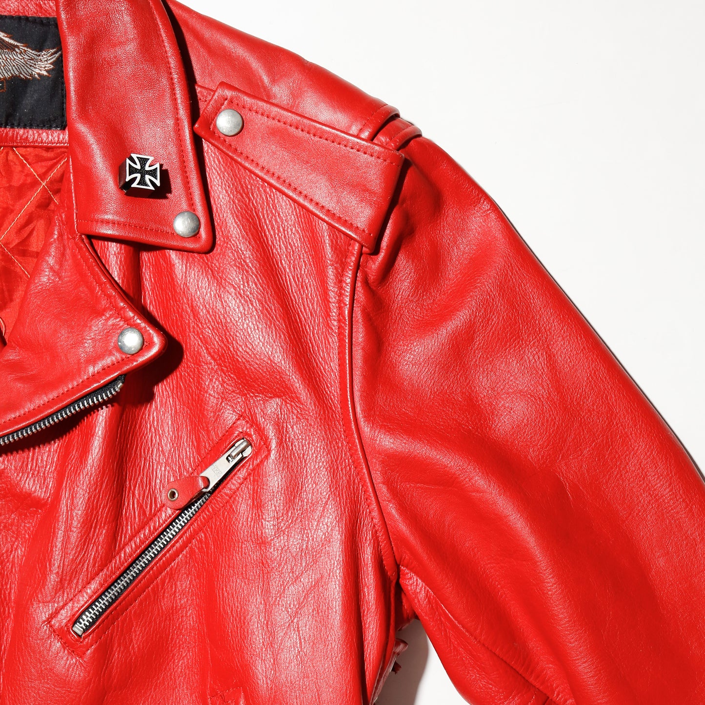 vintage iron cross motorcycle riders leather jacket