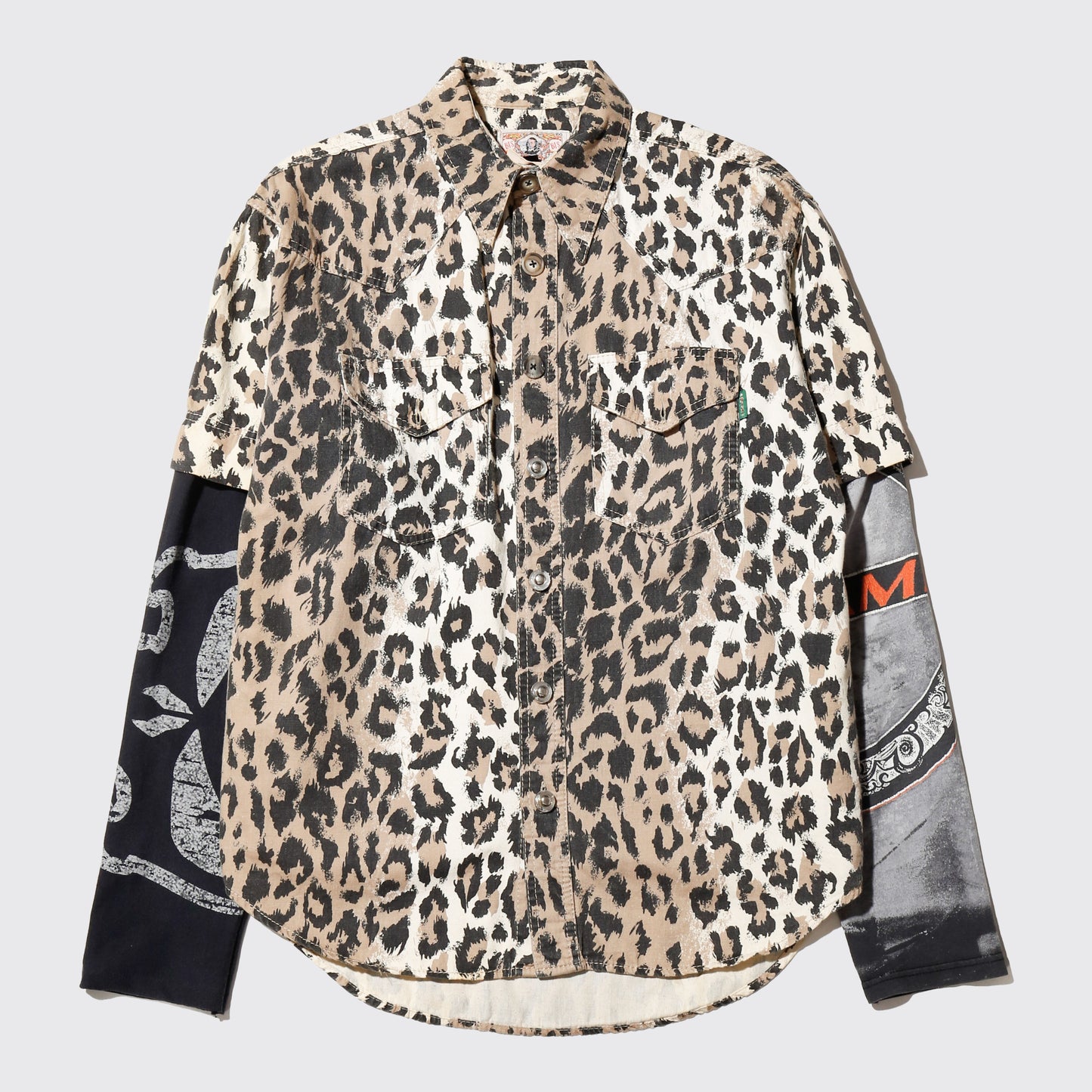 *one-off hybrid leopard shirt