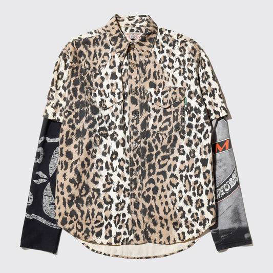 *one-off hybrid leopard shirt
