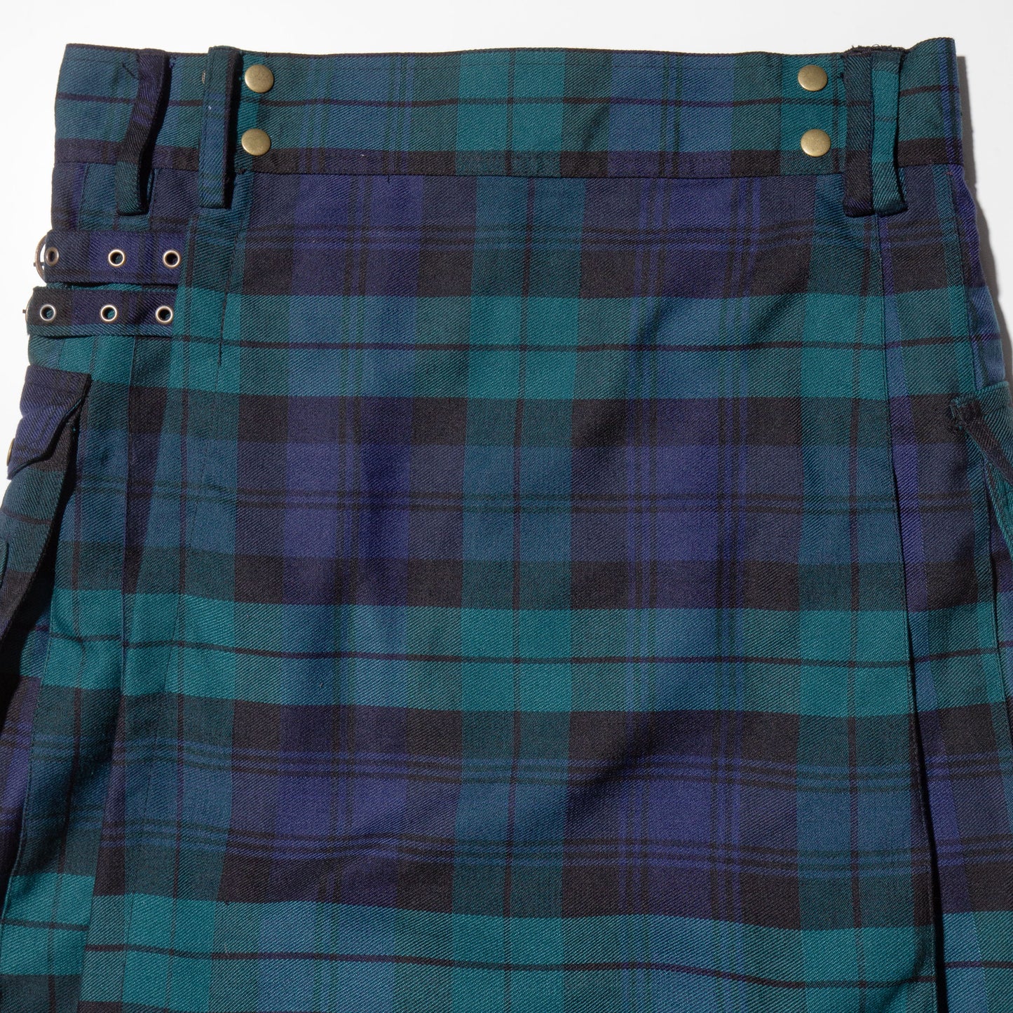 vintage check pleats wrap skirt