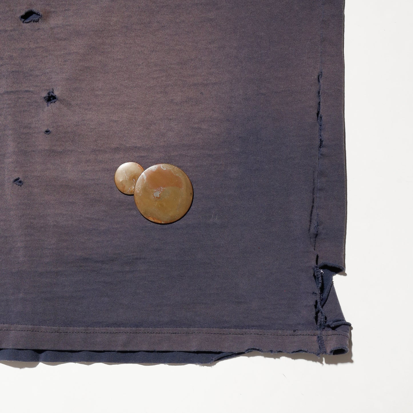 *one-off broken n/s hoodie, with copper badge