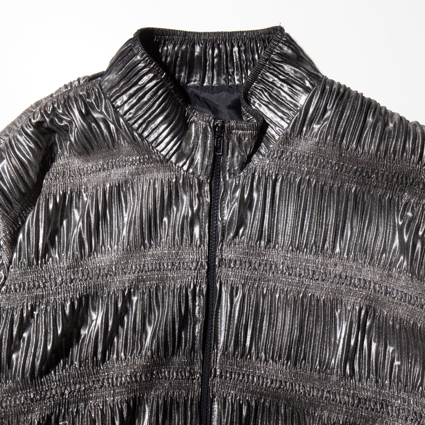 vintage silver pleats track jacket