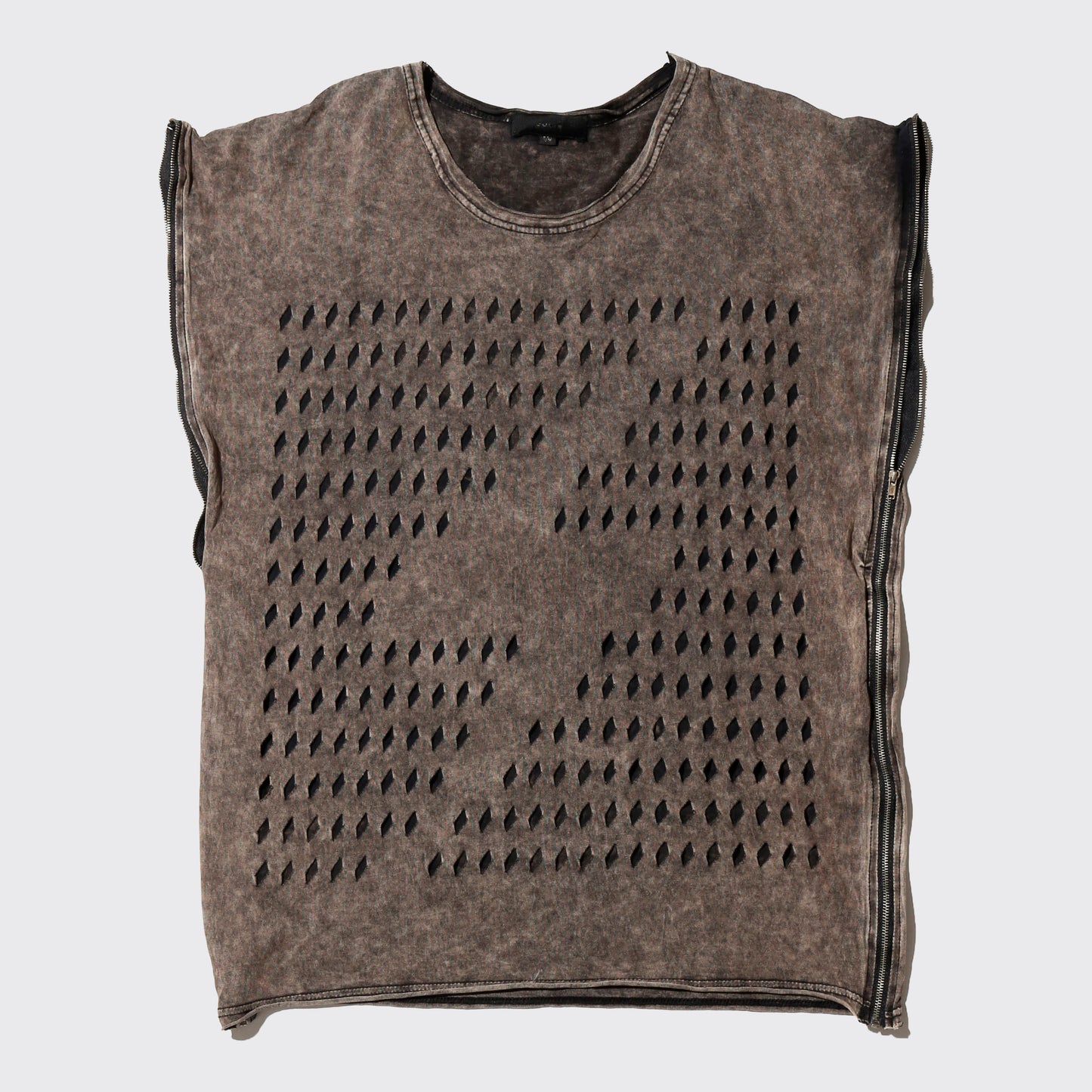 vintage distressed negative bolt side zipper t-shirt