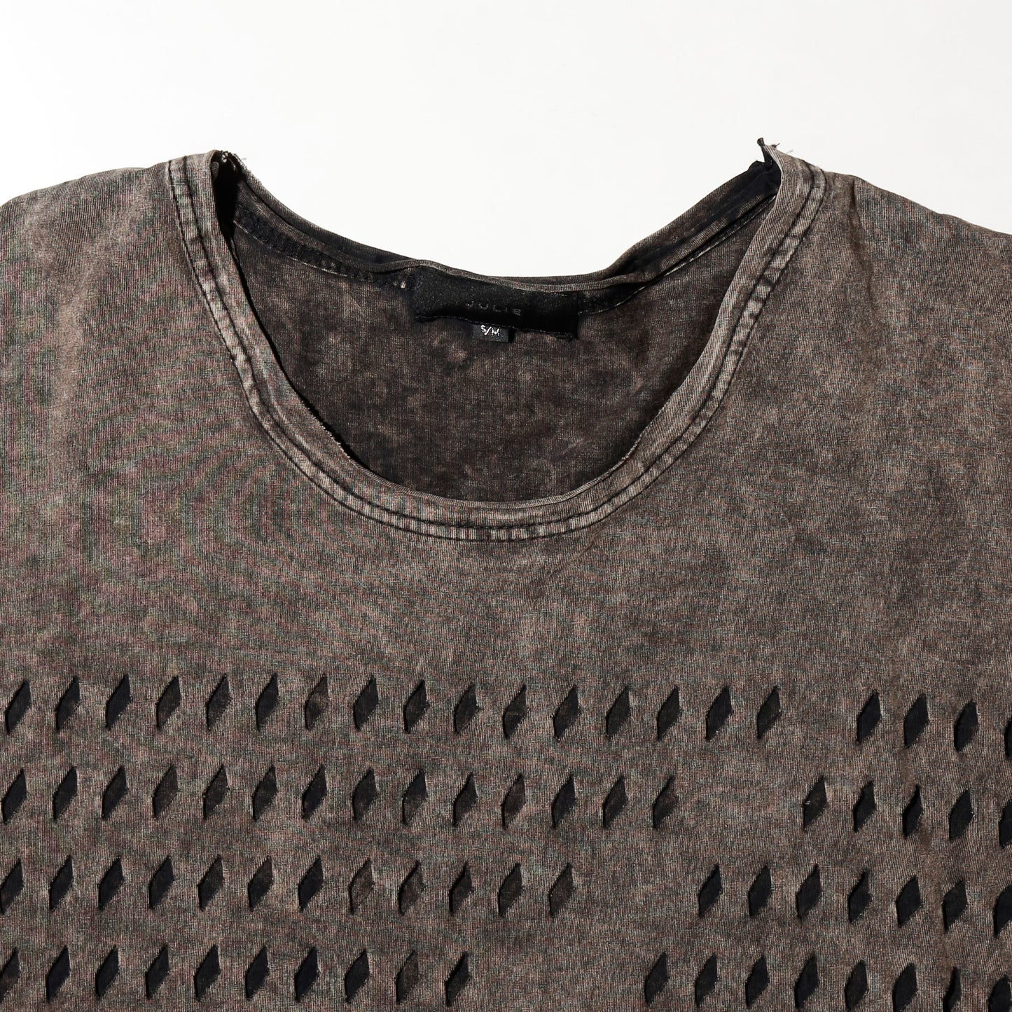 vintage distressed negative bolt side zipper t-shirt