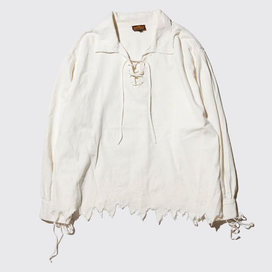 vintage lace up broken shirt