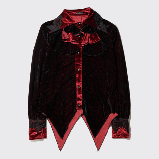 vintage leviathan jabot velvet shirt
