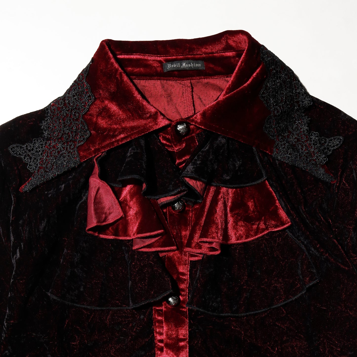 vintage devil fashion leviathan jabot velvet shirt